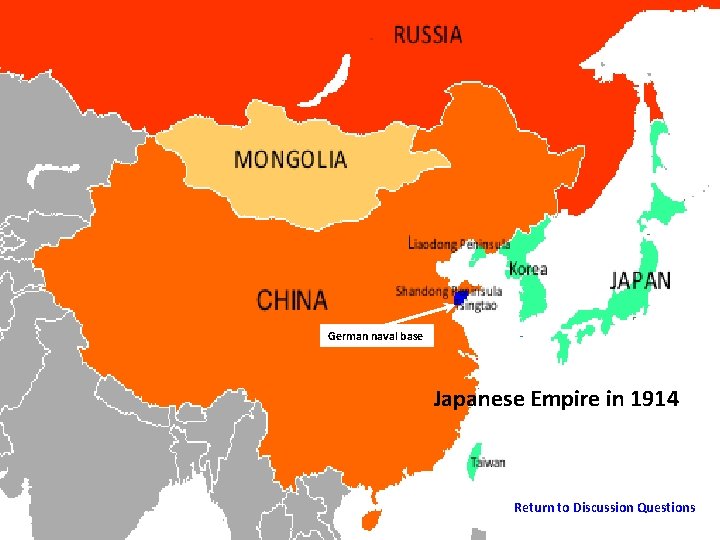 German naval base Japanese Empire in 1914 Return to Discussion Questions 