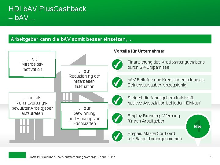 HDI b. AV Plus. Cashback – b. AV… Arbeitgeber kann die b. AV somit