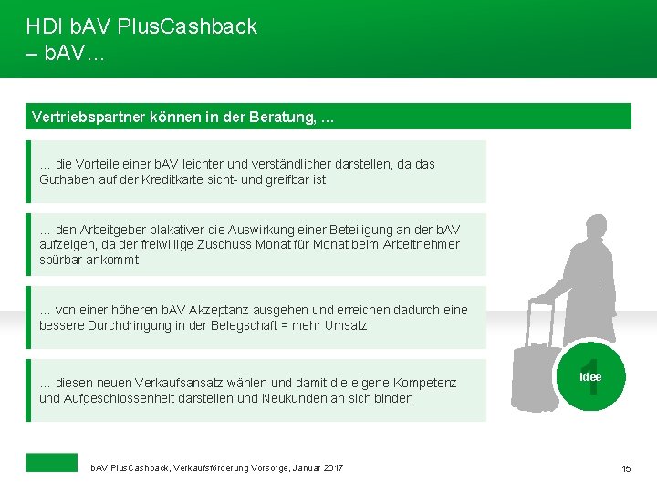 HDI b. AV Plus. Cashback – b. AV… Vertriebspartner können in der Beratung, …