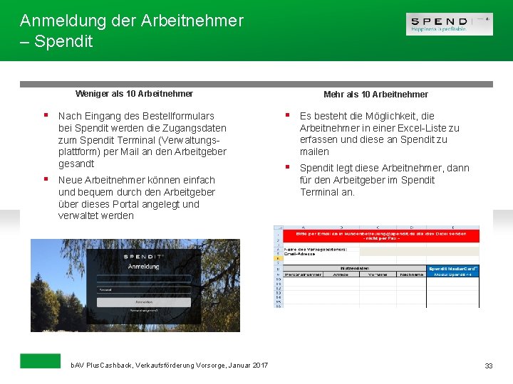 Anmeldung der Arbeitnehmer – Spendit Weniger als 10 Arbeitnehmer § Nach Eingang des Bestellformulars