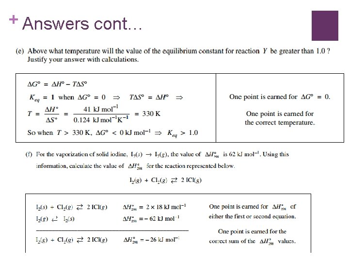 + Answers cont… 