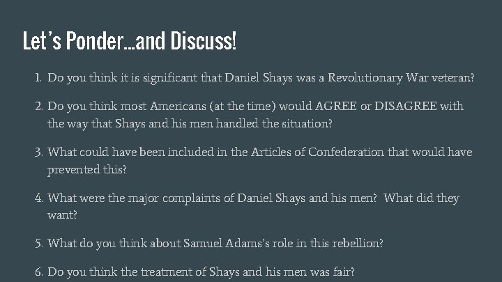 Let’s Ponder. . . and Discuss! 1. Do you think it is significant that