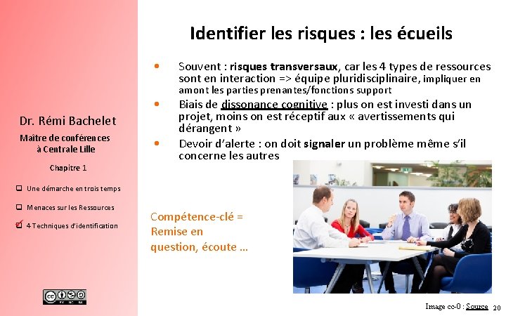 Identifier les risques : les écueils • • Dr. Rémi Bachelet Maître de conférences