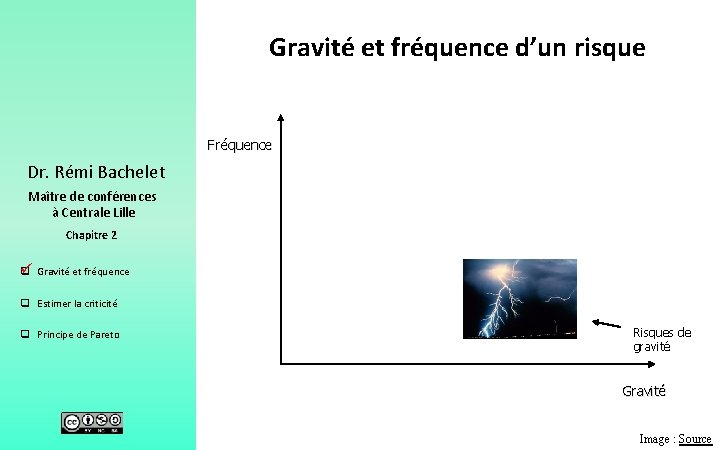 Gravité et fréquence d’un risque Fréquence Dr. Rémi Bachelet Maître de conférences à Centrale