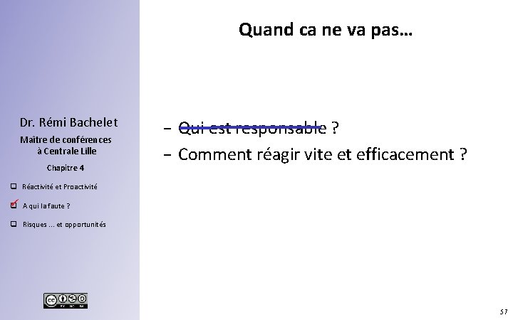 Quand ca ne va pas… Dr. Rémi Bachelet Maître de conférences à Centrale Lille