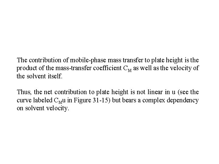 The contribution of mobile-phase mass transfer to plate height is the product of the