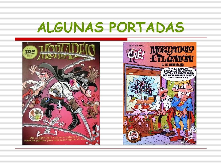 ALGUNAS PORTADAS ALGUNAS PORTADAS