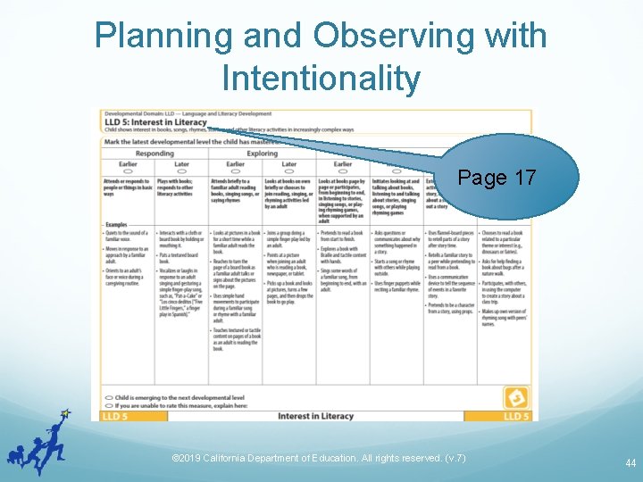 Planning and Observing with Intentionality Page 17 © 2019 California Department of Education. All