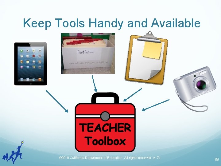 Keep Tools Handy and Available © 2019 California Department of Education. All rights reserved.