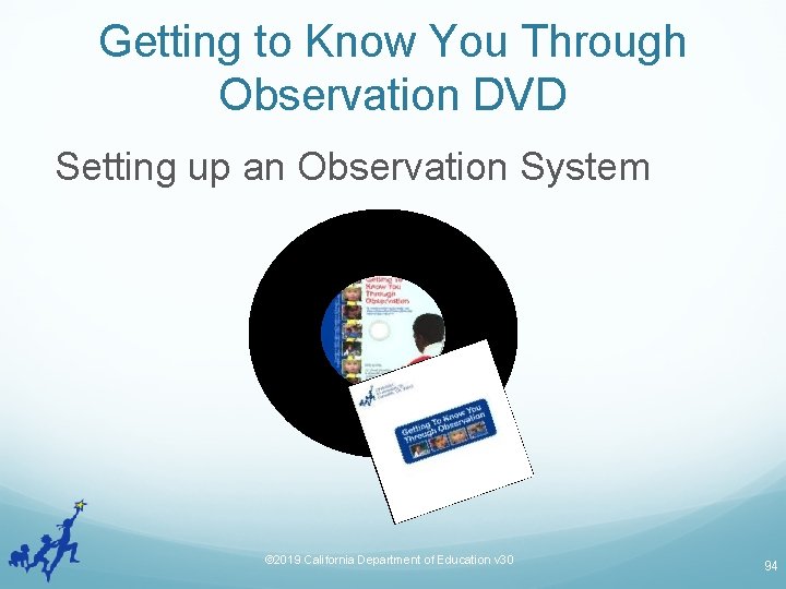 Getting to Know You Through Observation DVD Setting up an Observation System © 2019