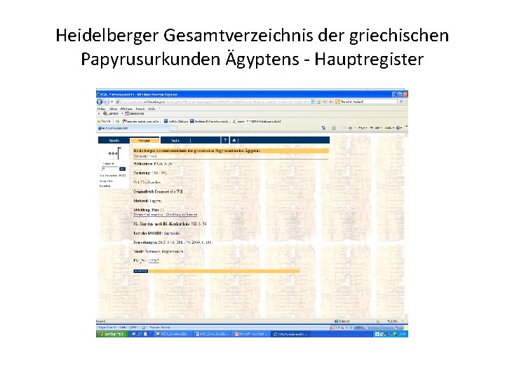 Heidelberger Gesamtverzeichnis der griechischen Papyrusurkunden Ägyptens - Hauptregister 