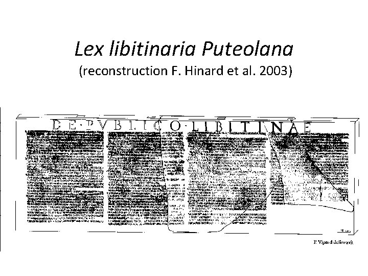 Lex libitinaria Puteolana (reconstruction F. Hinard et al. 2003) 