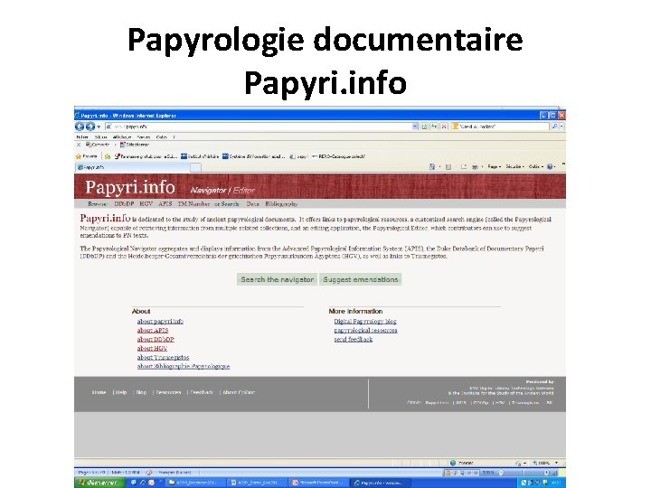 Papyrologie documentaire Papyri. info 