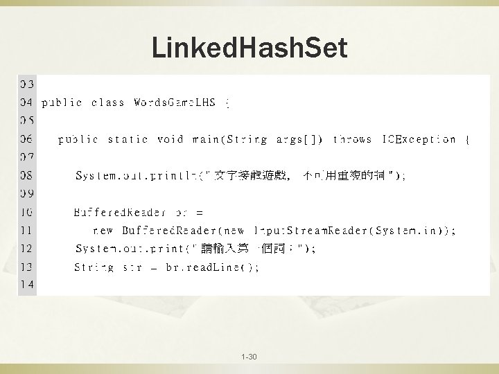 Linked. Hash. Set 1 -30 