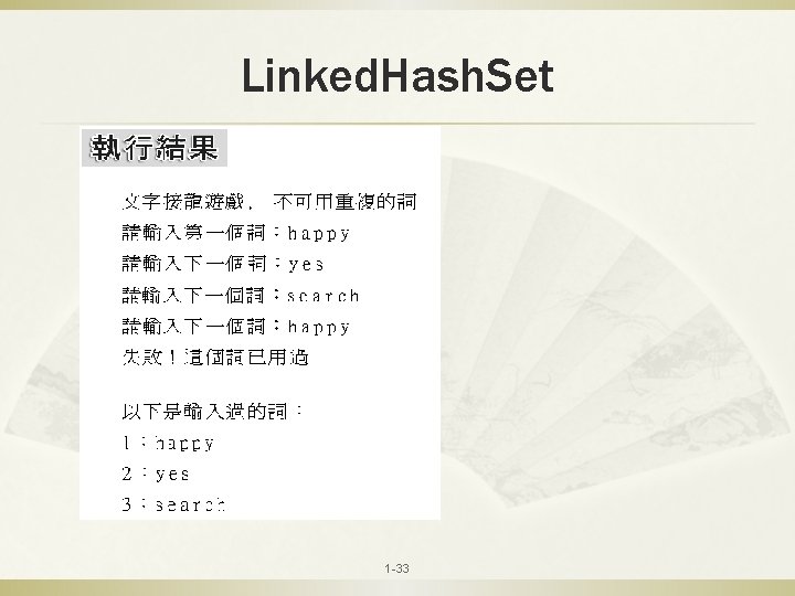 Linked. Hash. Set 1 -33 