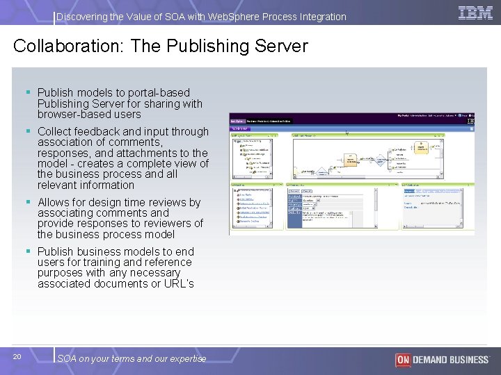 Discovering the Value of SOA with Web. Sphere Process Integration Collaboration: The Publishing Server