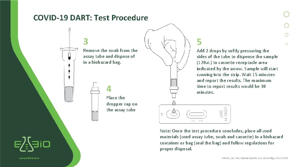 COVID-19 DART: Test Procedure 3 Remove the swab from the assay tube and dispose