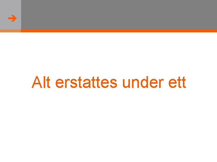  Alt erstattes under ett 