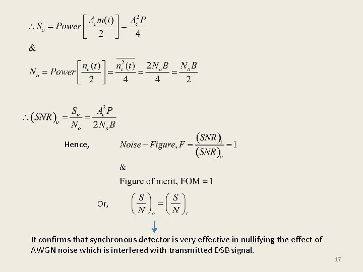 Hence, Or, It confirms that synchronous detector is very effective in nullifying the effect