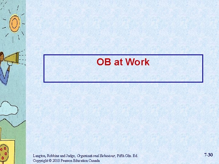 OB at Work Langton, Robbins and Judge, Organizational Behaviour, Fifth Cdn. Ed. Copyright ©