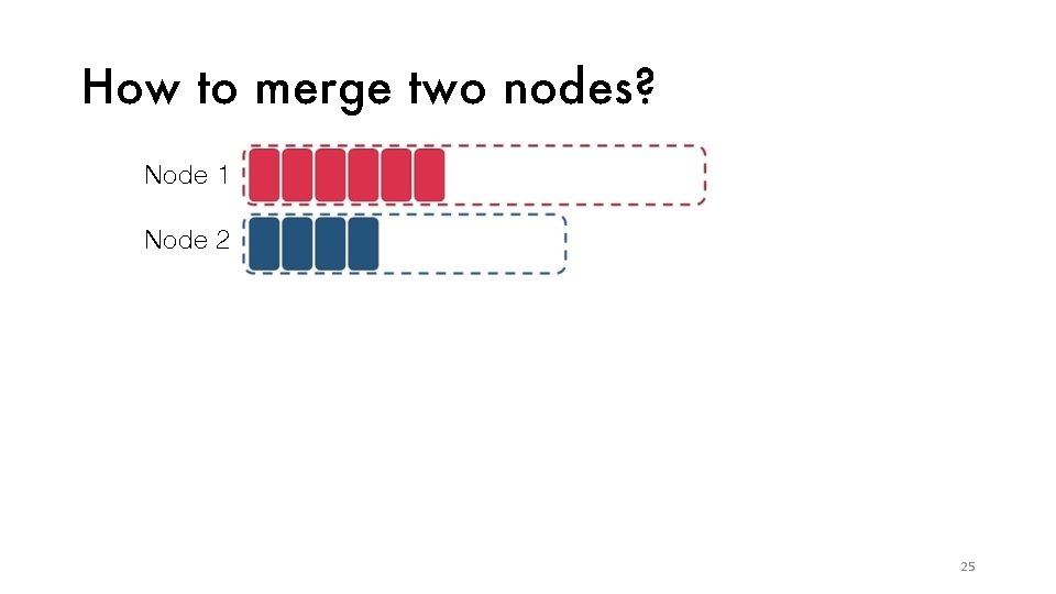 How to merge two nodes? Node 1 Node 2 25 