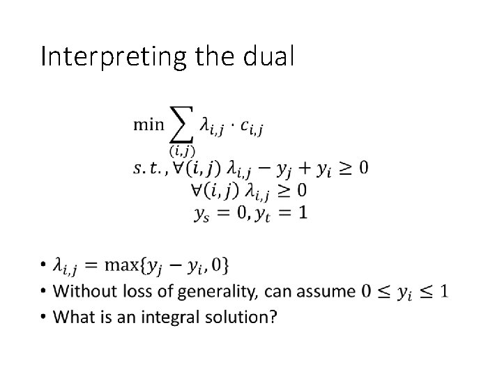 Interpreting the dual • 