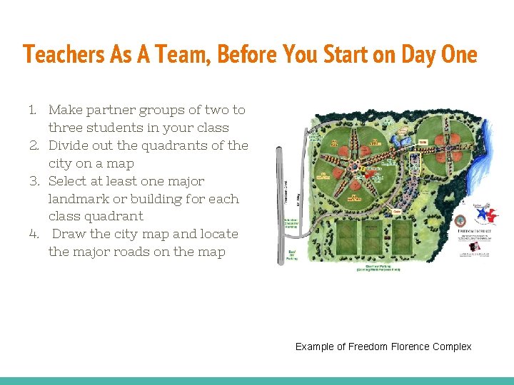 Teachers As A Team, Before You Start on Day One 1. Make partner groups