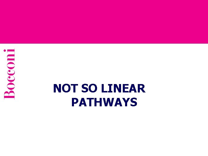NOT SO LINEAR PATHWAYS 