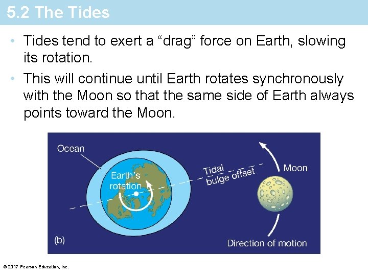 5. 2 The Tides • Tides tend to exert a “drag” force on Earth,