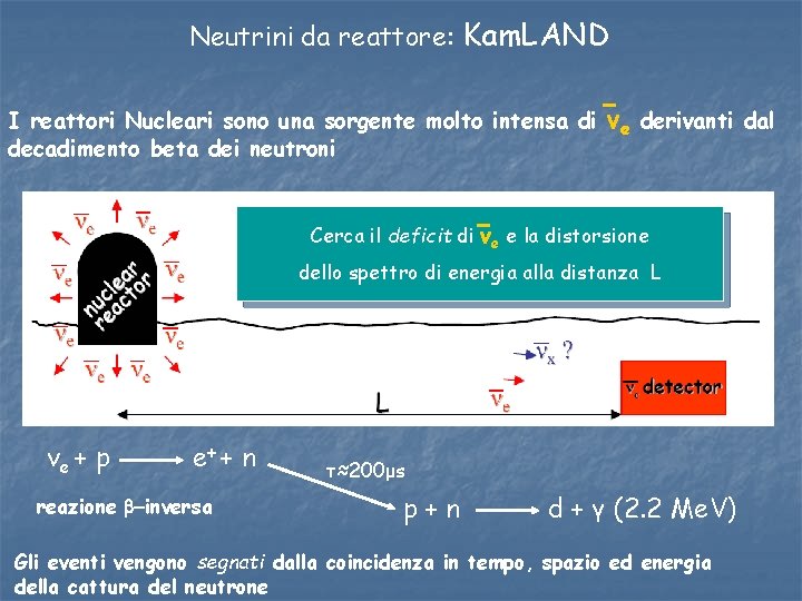 Neutrini da reattore: Kam. LAND I reattori Nucleari sono una sorgente molto intensa di