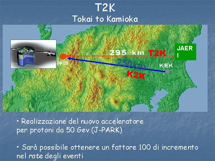 T 2 K Tokai to Kamioka 250 km T 2 K JAER I K