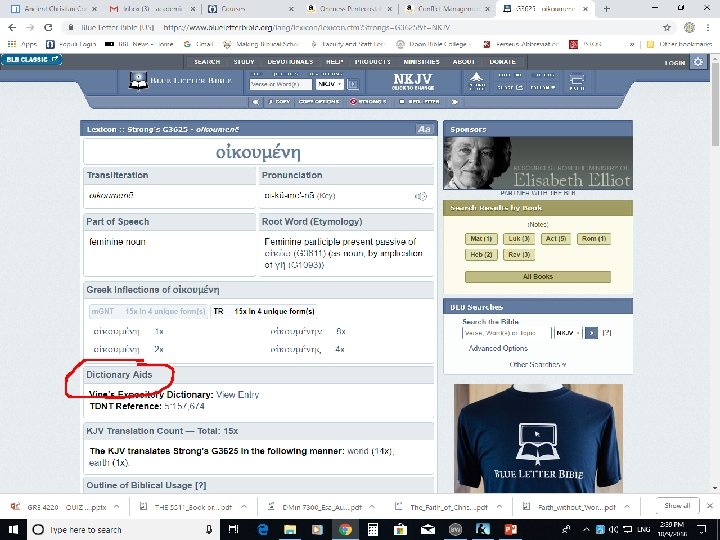 Greek Language Tools 5. 3 Concordance Exercises 1. ) Look up the word “world”
