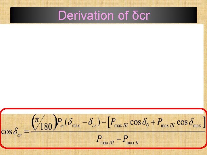Derivation of δcr 