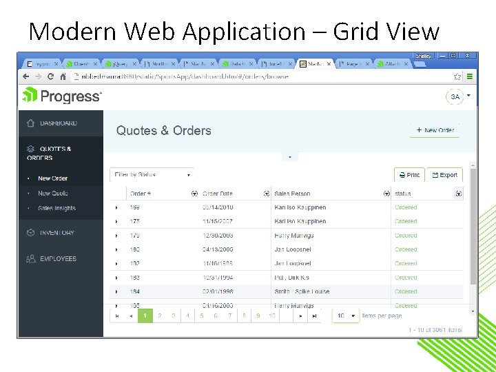 Modern Web Application – Grid View 