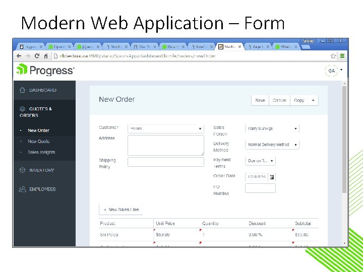 Modern Web Application – Form 