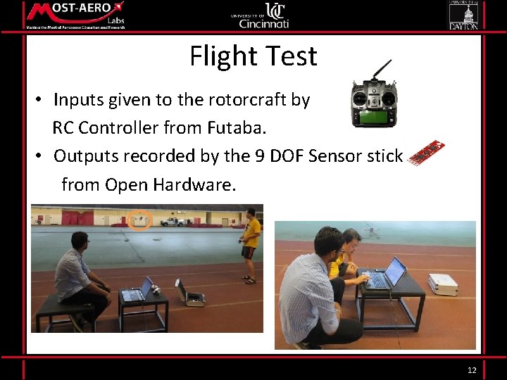 Flight Test • Inputs given to the rotorcraft by RC Controller from Futaba. •