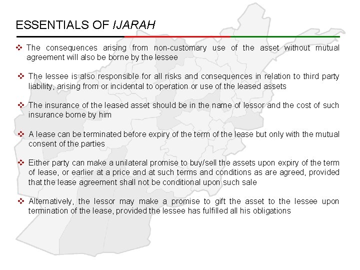 ESSENTIALS OF IJARAH v The consequences arising from non-customary use of the asset without