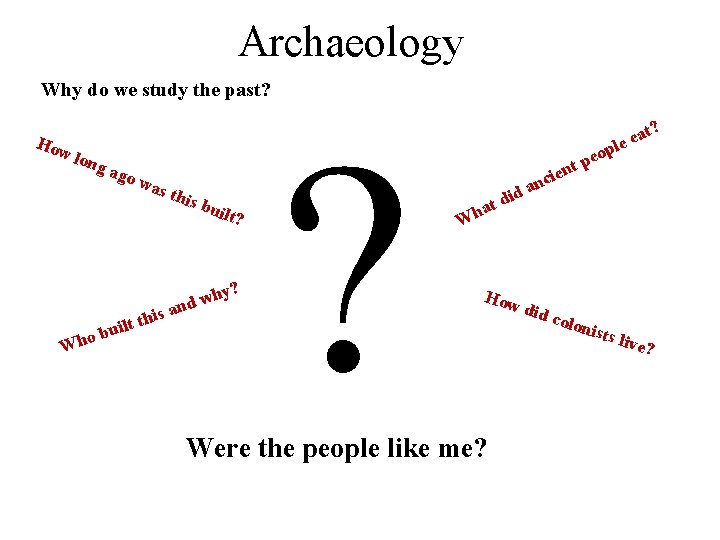 Archaeology Why do we study the past? How long ago was th is b