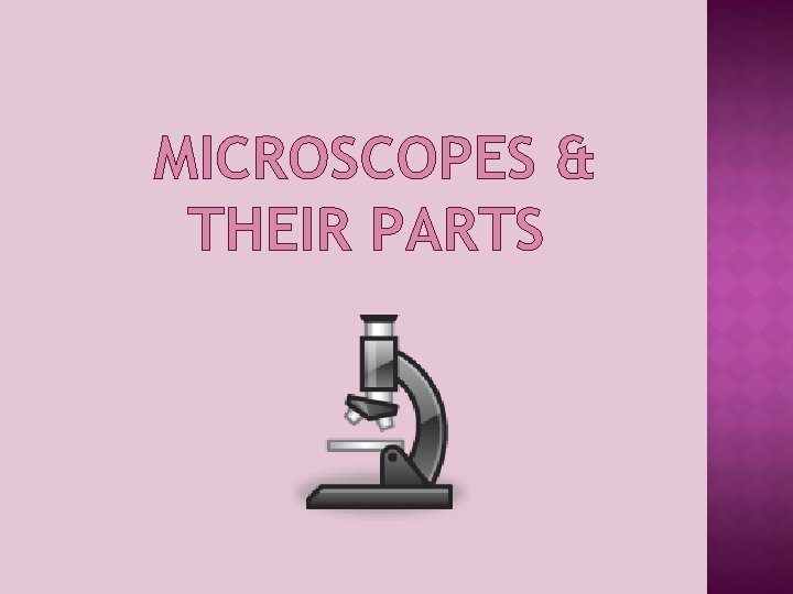MICROSCOPES & THEIR PARTS 