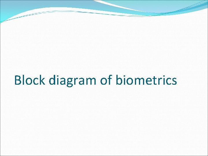 Block diagram of biometrics 