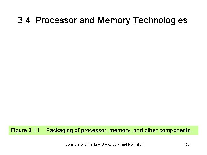 3. 4 Processor and Memory Technologies Figure 3. 11 Packaging of processor, memory, and
