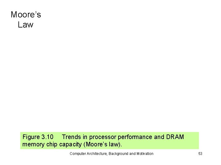 Moore’s Law Figure 3. 10 Trends in processor performance and DRAM memory chip capacity