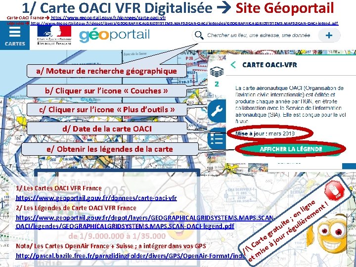 1/ Carte OACI VFR Digitalisée Site Géoportail Carte OACI France https: //www. geoportail. gouv.