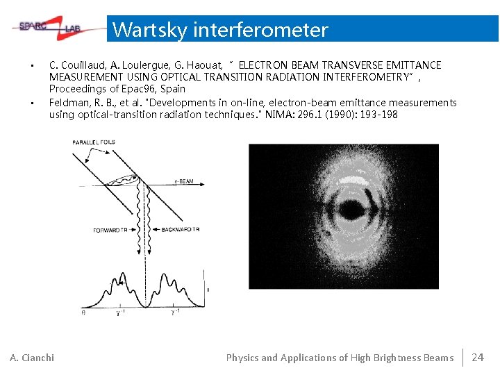 Wartsky interferometer • • C. Couillaud, A. Loulergue, G. Haouat, ”ELECTRON BEAM TRANSVERSE EMITTANCE