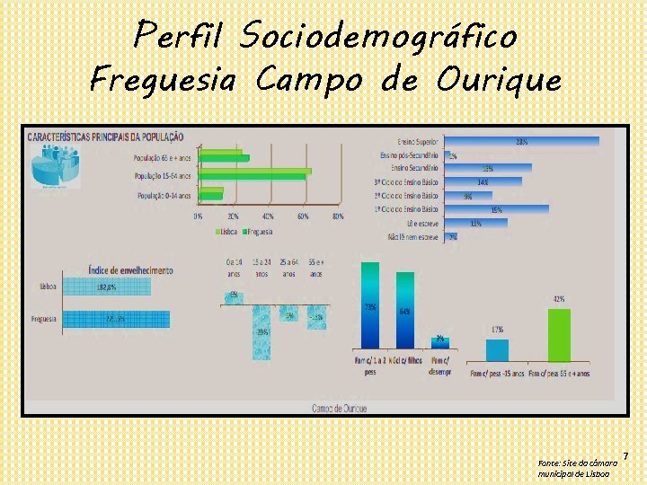 Perfil Sociodemográfico Freguesia Campo de Ourique Fonte: Site da câmara municipal de Lisboa 7