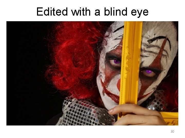 Edited with a blind eye 30 