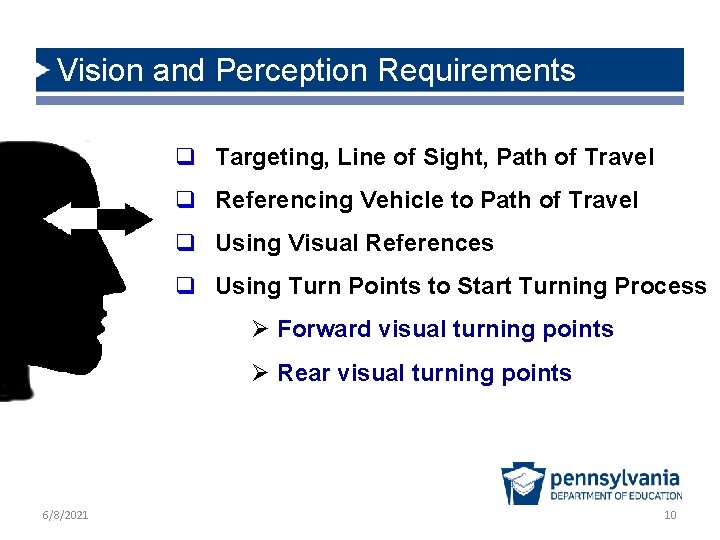 Vision and Perception Requirements q Targeting, Line of Sight, Path of Travel q Referencing