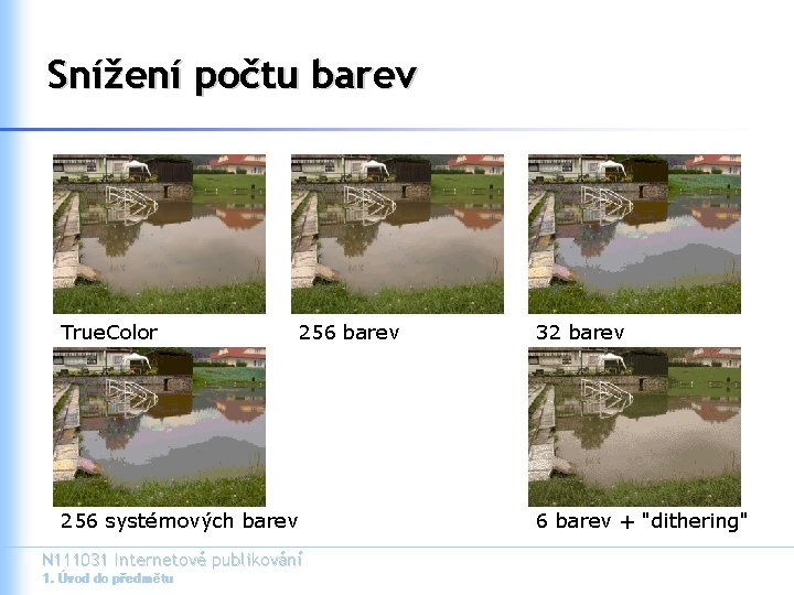 Snížení počtu barev True. Color 256 barev 256 systémových barev N 111031 Internetové publikování