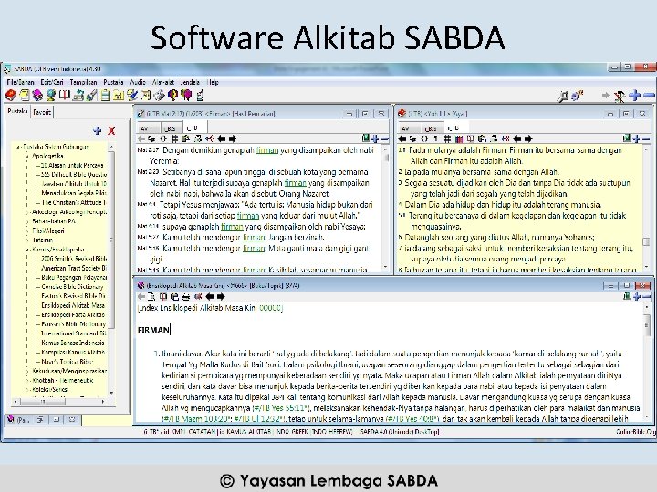 Software Alkitab SABDA (C) YLSA 2014 