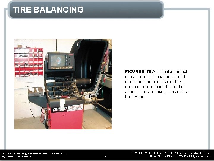 TIRE BALANCING FIGURE 5– 30 A tire balancer that can also detect radial and